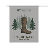 Funny Garden Banner - 'Not Bigfoot, I Follow Trails... Mostly to Fridge' - Outdoor Decor, Yard Sign, Home & Garden, Unique Gift