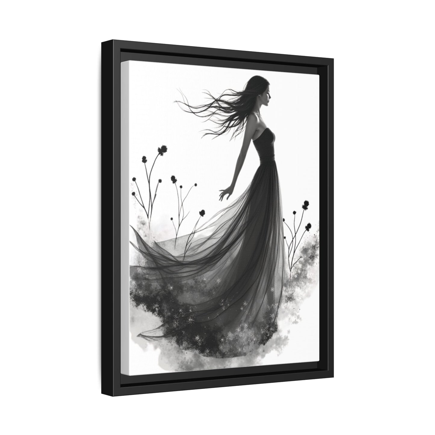 Canvas Print, Woman in Grass, Wall Art Decor, Female Portrait Picture, Nature Illustration