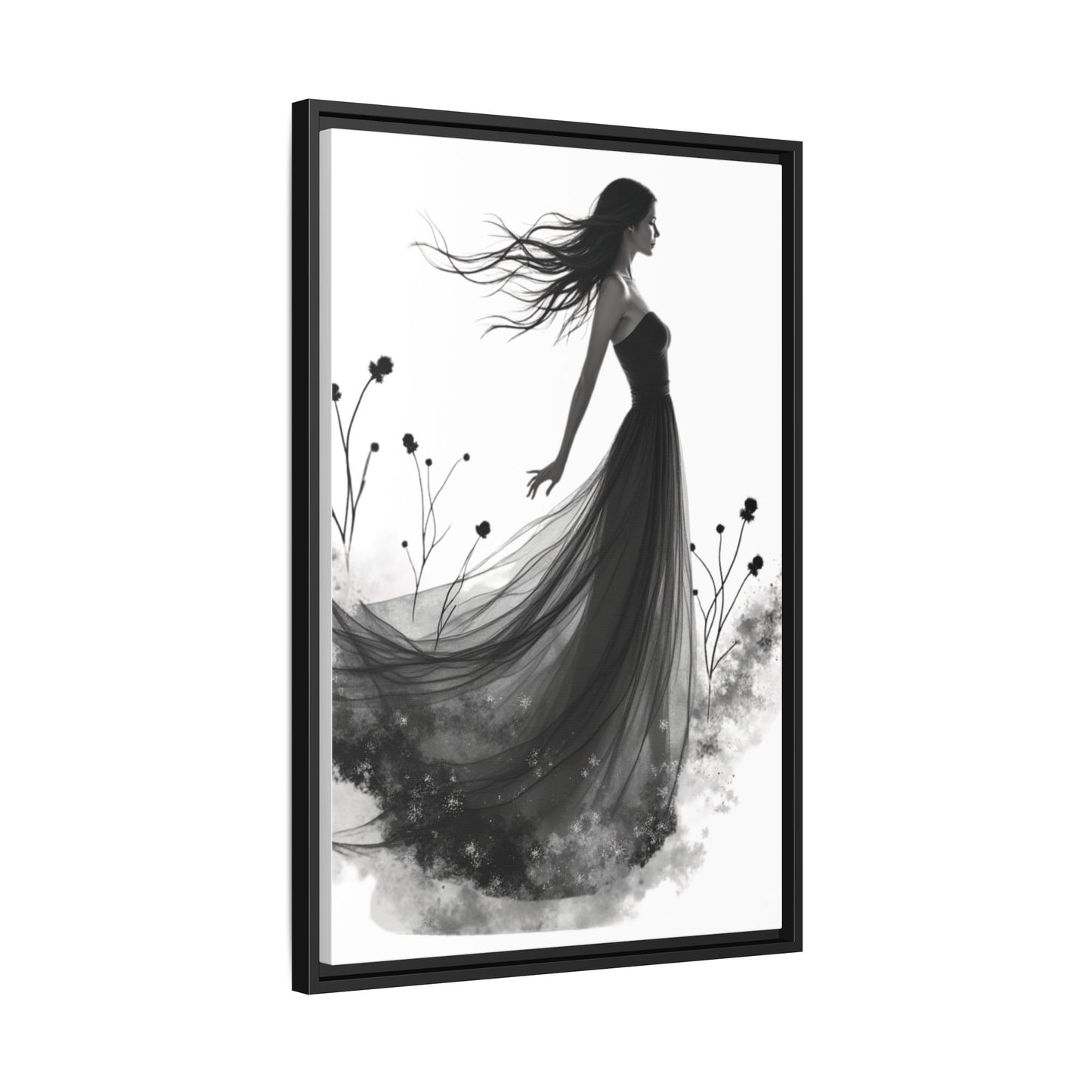 Canvas Print, Woman in Grass, Wall Art Decor, Female Portrait Picture, Nature Illustration