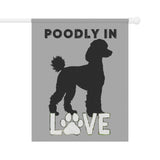 Dog Lover's Garden Banner, Poodle in Love Flag, Outdoor Décor, Pet Memorial, Garden Decoration, Dog Mom Gift, Customizable Banner
