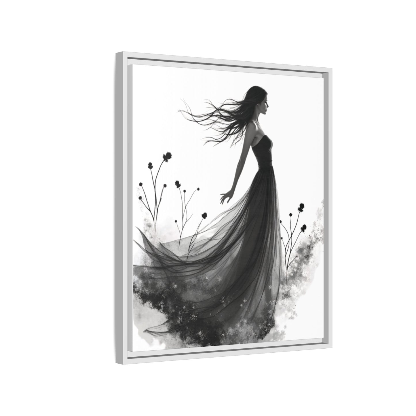Canvas Print, Woman in Grass, Wall Art Decor, Female Portrait Picture, Nature Illustration