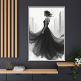 Elegant Framed Matte Canvas Wall Art - Stylish Home Decor, Gift for Fashion Lovers, Chic Living Room Artwork, Bridal Shower Decoration,