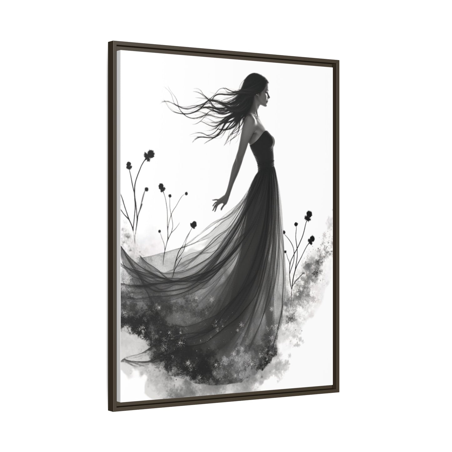 Canvas Print, Woman in Grass, Wall Art Decor, Female Portrait Picture, Nature Illustration