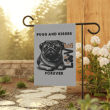 Pug Love Garden Banner, Outdoor Pet Decor, Dog Lover Gift, Dog-Themed Garden Flag, Cute Home & Garden Sign, Pugs and Kisses Decor