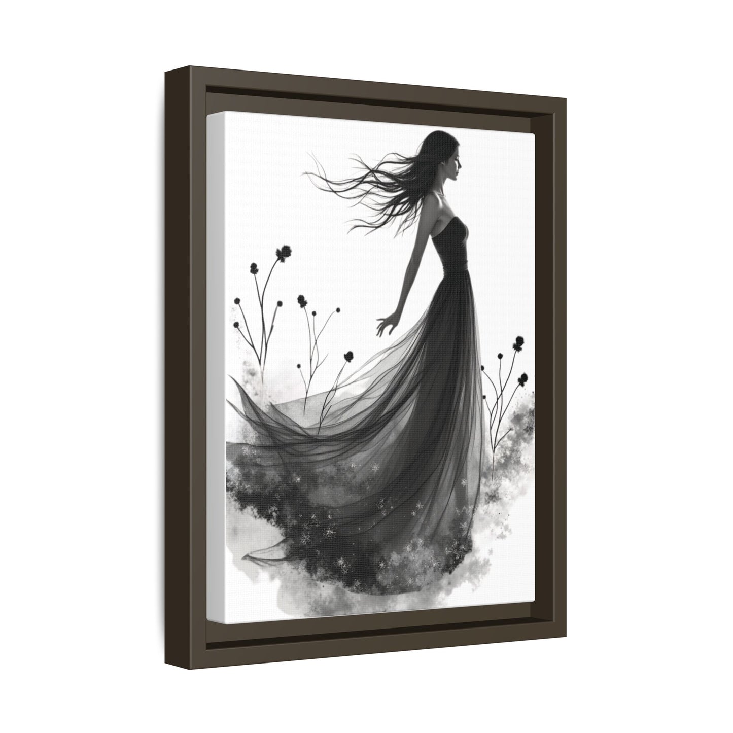 Canvas Print, Woman in Grass, Wall Art Decor, Female Portrait Picture, Nature Illustration
