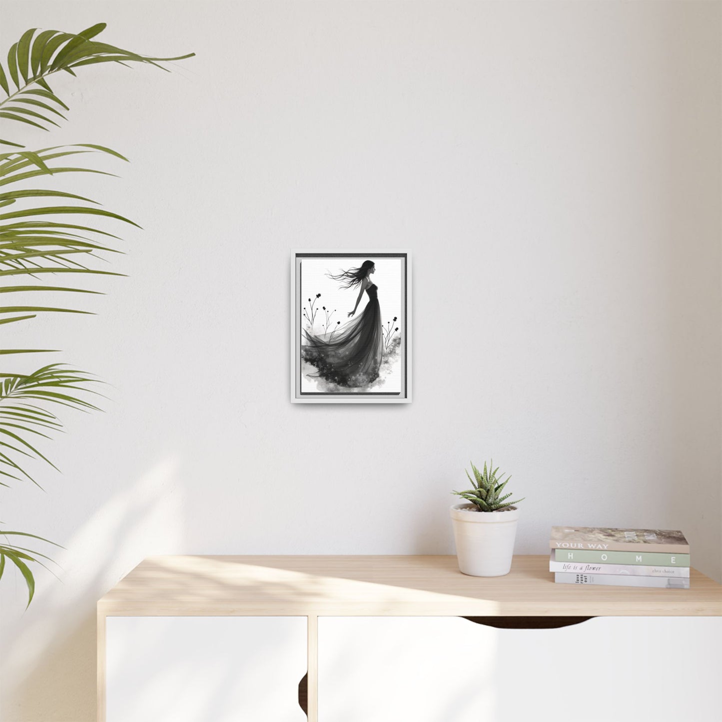 Canvas Print, Woman in Grass, Wall Art Decor, Female Portrait Picture, Nature Illustration