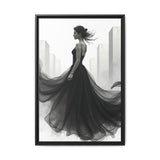 Elegant Framed Matte Canvas Wall Art - Stylish Home Decor, Gift for Fashion Lovers, Chic Living Room Artwork, Bridal Shower Decoration,