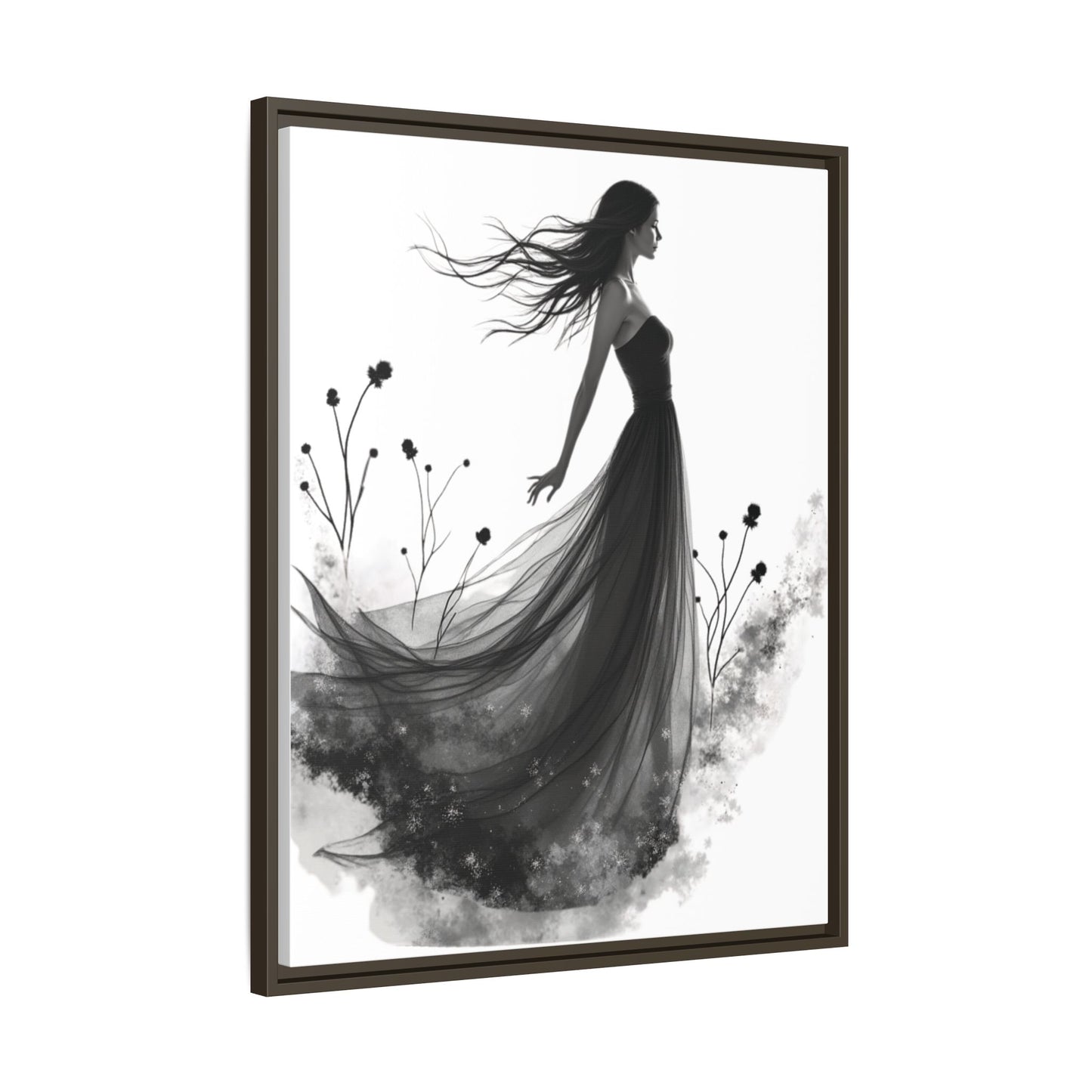 Canvas Print, Woman in Grass, Wall Art Decor, Female Portrait Picture, Nature Illustration