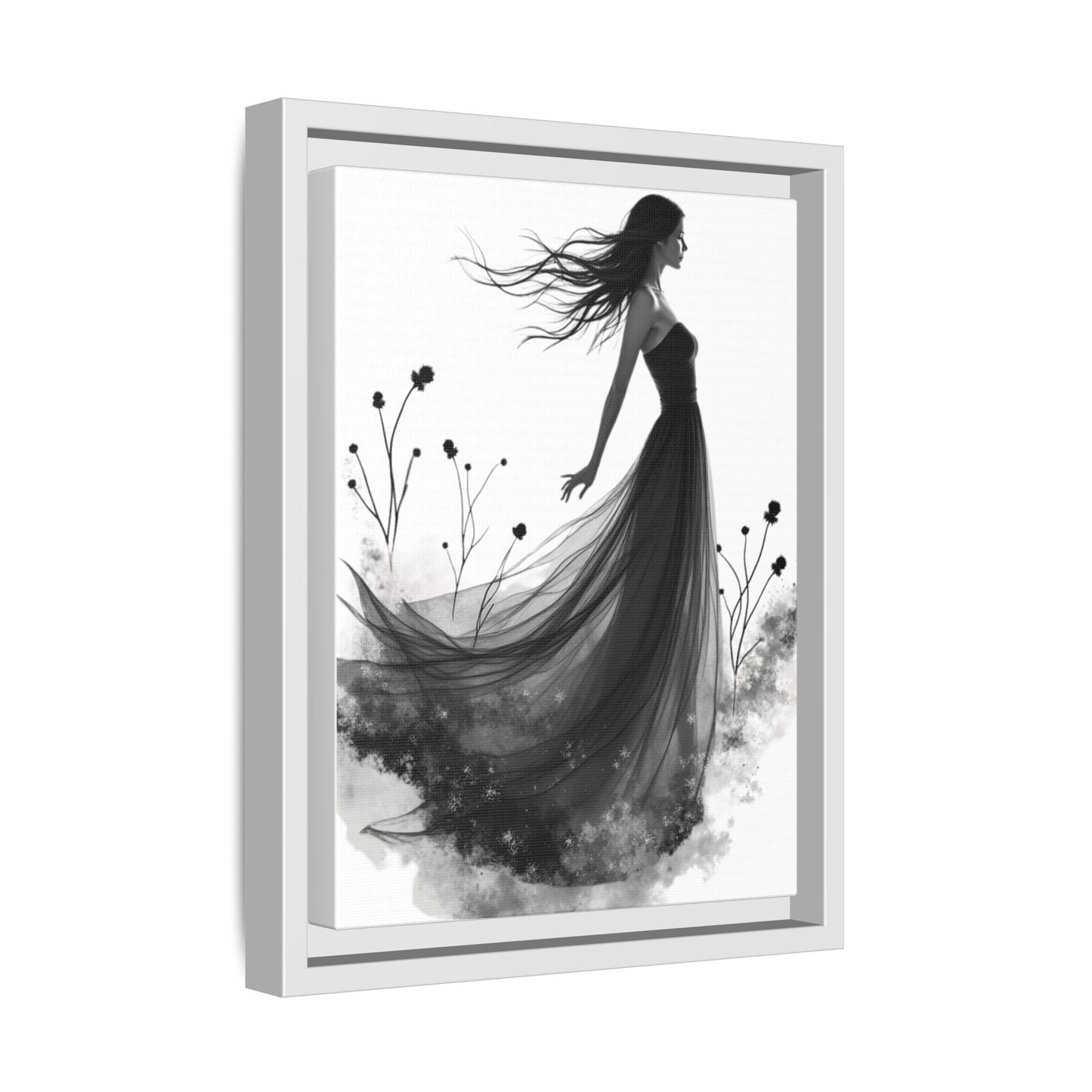 Canvas Print, Woman in Grass, Wall Art Decor, Female Portrait Picture, Nature Illustration