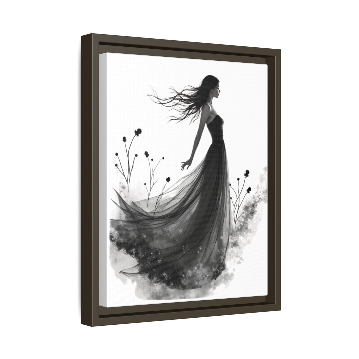 Canvas Print, Woman in Grass, Wall Art Decor, Female Portrait Picture, Nature Illustration