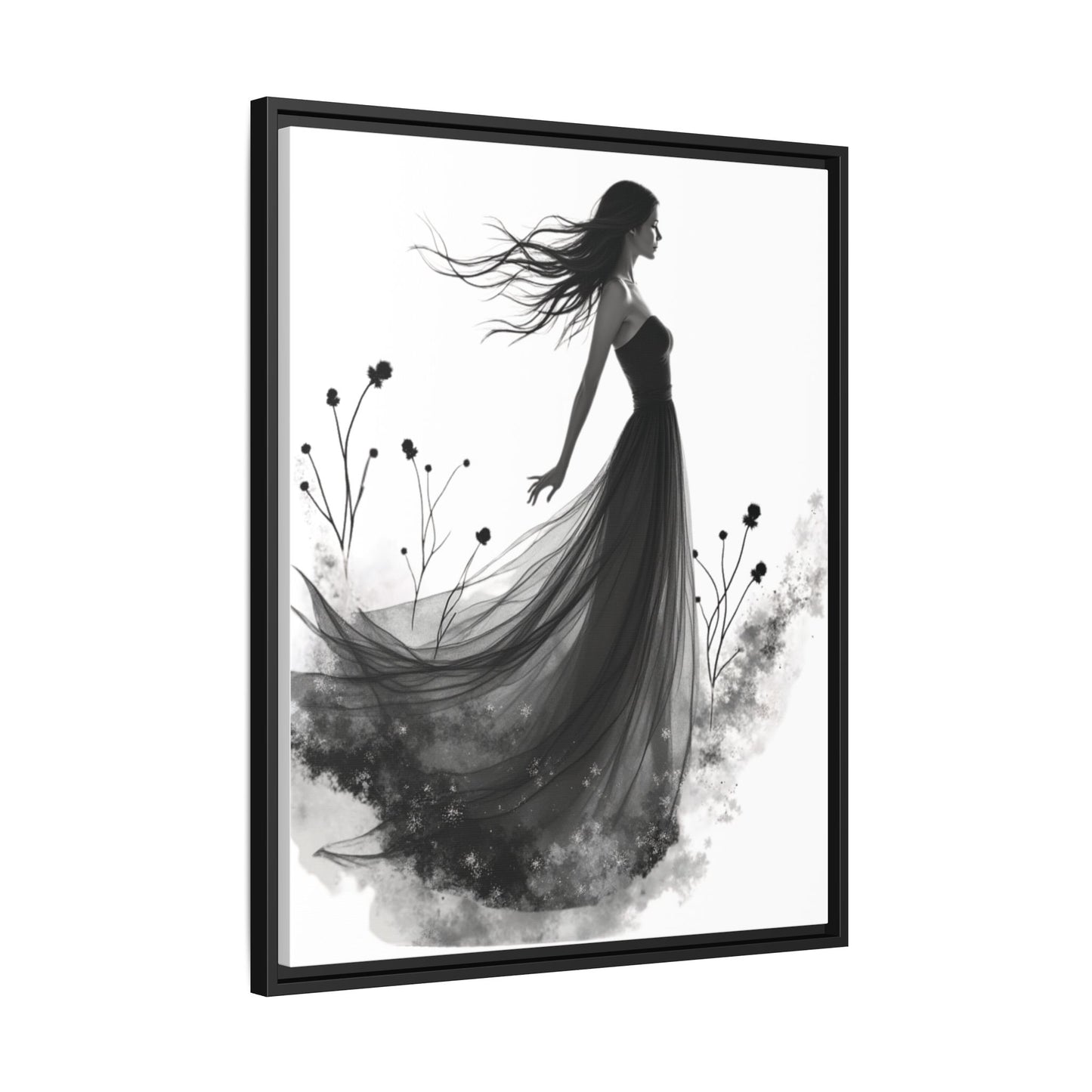 Canvas Print, Woman in Grass, Wall Art Decor, Female Portrait Picture, Nature Illustration