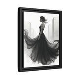 Elegant Framed Matte Canvas Wall Art - Stylish Home Decor, Gift for Fashion Lovers, Chic Living Room Artwork, Bridal Shower Decoration,