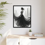 Elegant Framed Matte Canvas Wall Art - Stylish Home Decor, Gift for Fashion Lovers, Chic Living Room Artwork, Bridal Shower Decoration,