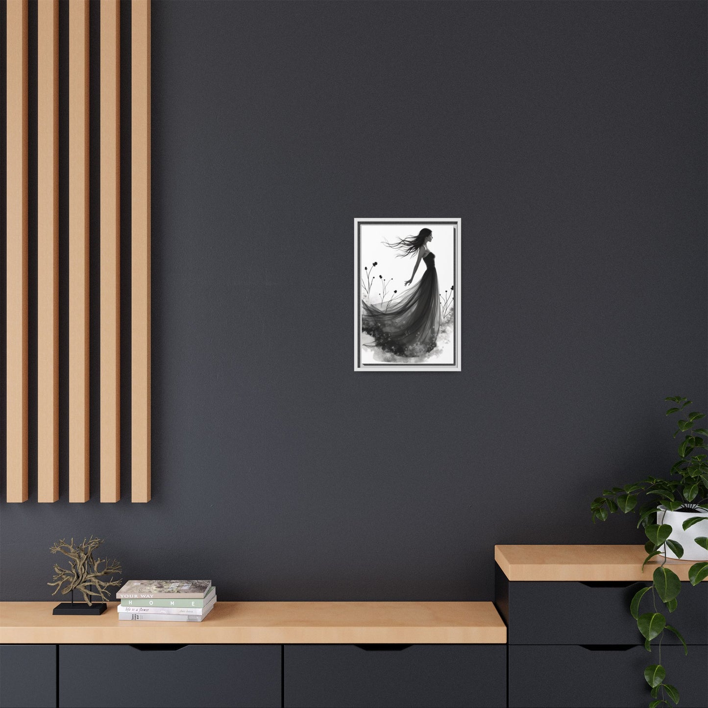 Canvas Print, Woman in Grass, Wall Art Decor, Female Portrait Picture, Nature Illustration