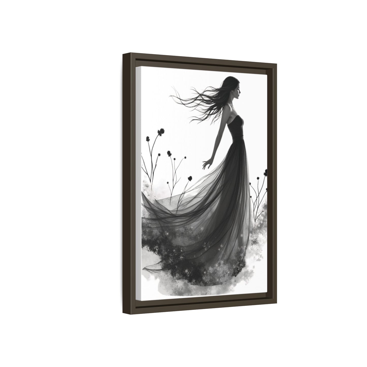 Canvas Print, Woman in Grass, Wall Art Decor, Female Portrait Picture, Nature Illustration