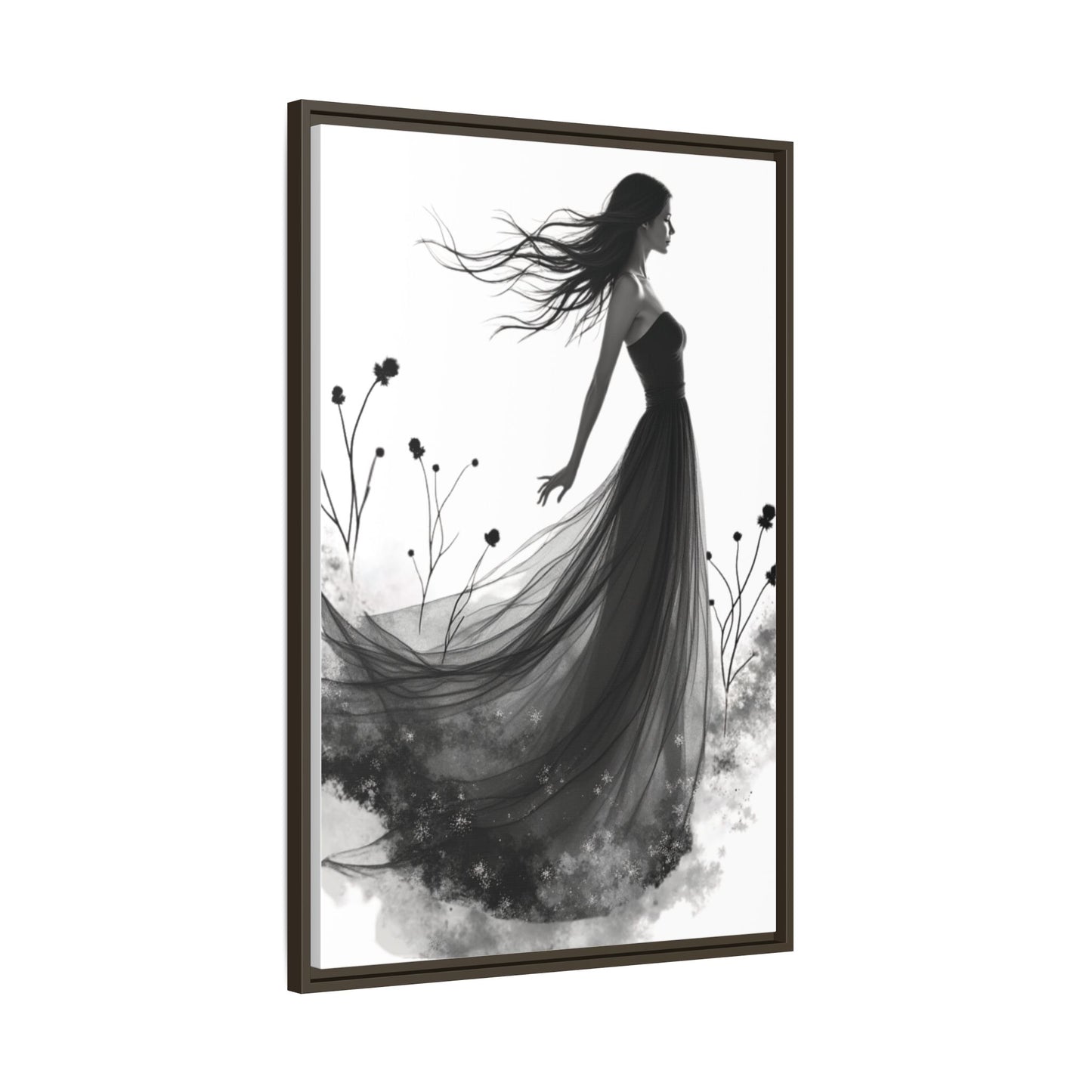 Canvas Print, Woman in Grass, Wall Art Decor, Female Portrait Picture, Nature Illustration