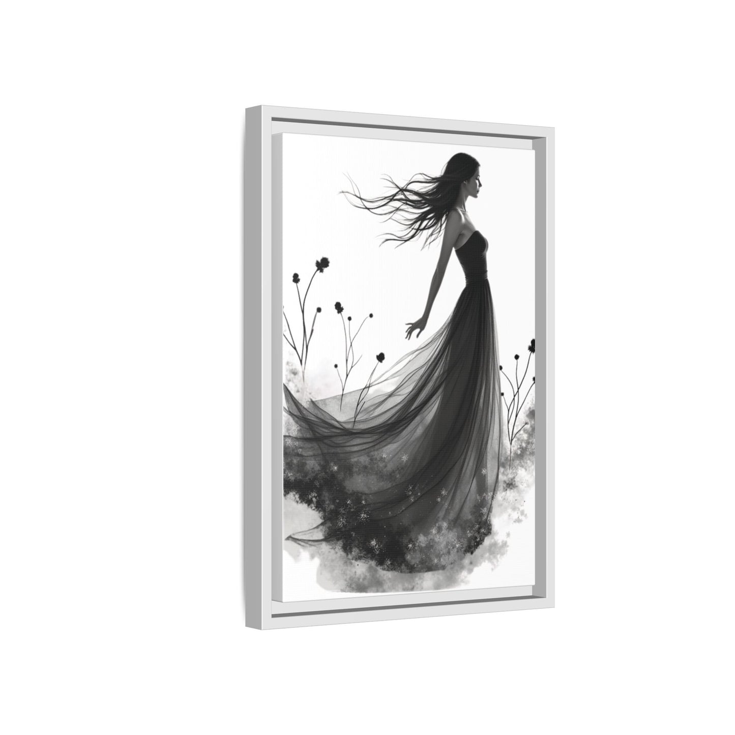 Canvas Print, Woman in Grass, Wall Art Decor, Female Portrait Picture, Nature Illustration