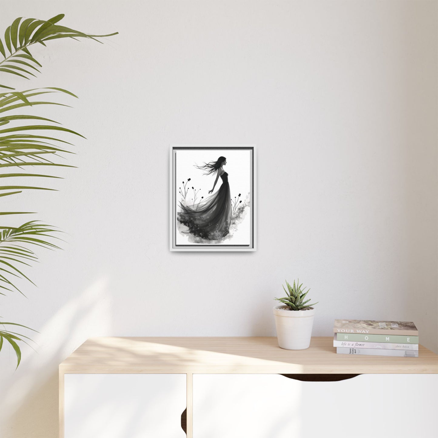 Canvas Print, Woman in Grass, Wall Art Decor, Female Portrait Picture, Nature Illustration