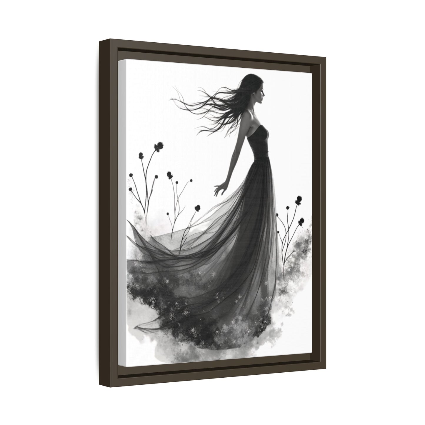Canvas Print, Woman in Grass, Wall Art Decor, Female Portrait Picture, Nature Illustration