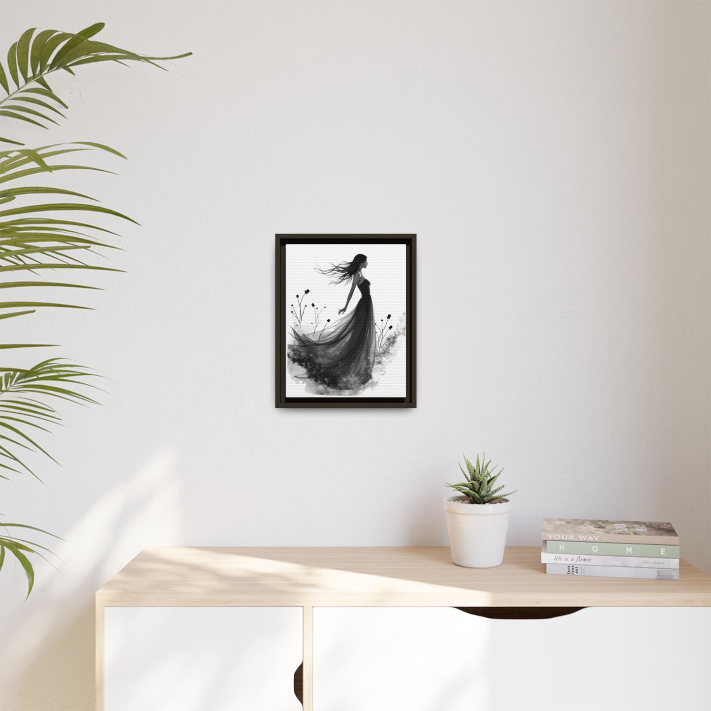 Canvas Print, Woman in Grass, Wall Art Decor, Female Portrait Picture, Nature Illustration