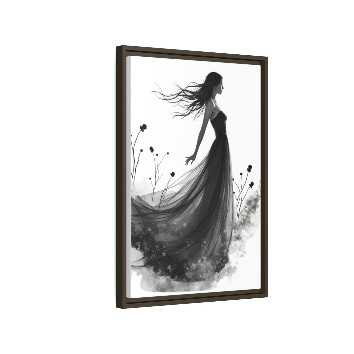 Canvas Print, Woman in Grass, Wall Art Decor, Female Portrait Picture, Nature Illustration