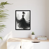 Elegant Framed Matte Canvas Wall Art - Stylish Home Decor, Gift for Fashion Lovers, Chic Living Room Artwork, Bridal Shower Decoration,