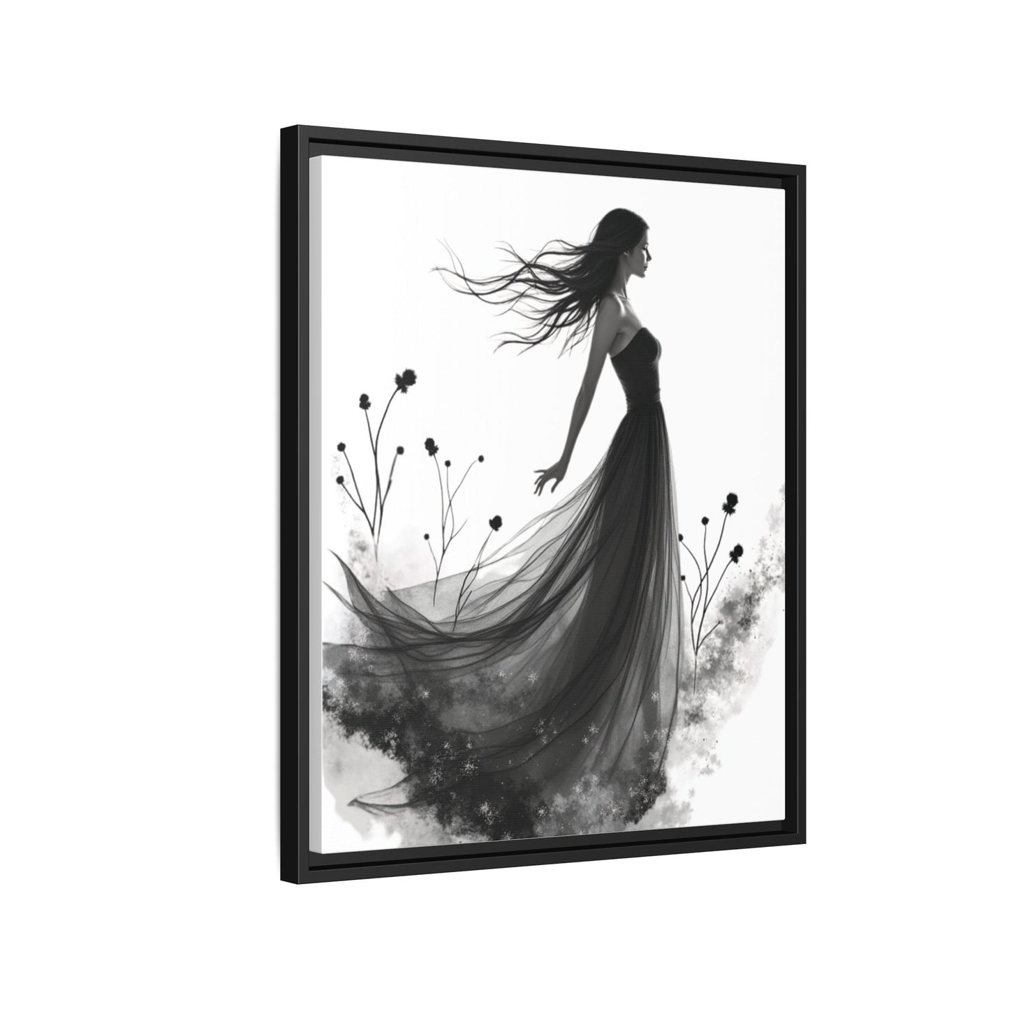 Canvas Print, Woman in Grass, Wall Art Decor, Female Portrait Picture, Nature Illustration