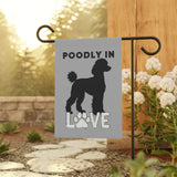 Dog Lover's Garden Banner, Poodle in Love Flag, Outdoor Décor, Pet Memorial, Garden Decoration, Dog Mom Gift, Customizable Banner