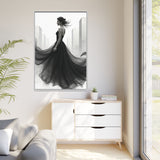 Elegant Framed Matte Canvas Wall Art - Stylish Home Decor, Gift for Fashion Lovers, Chic Living Room Artwork, Bridal Shower Decoration,