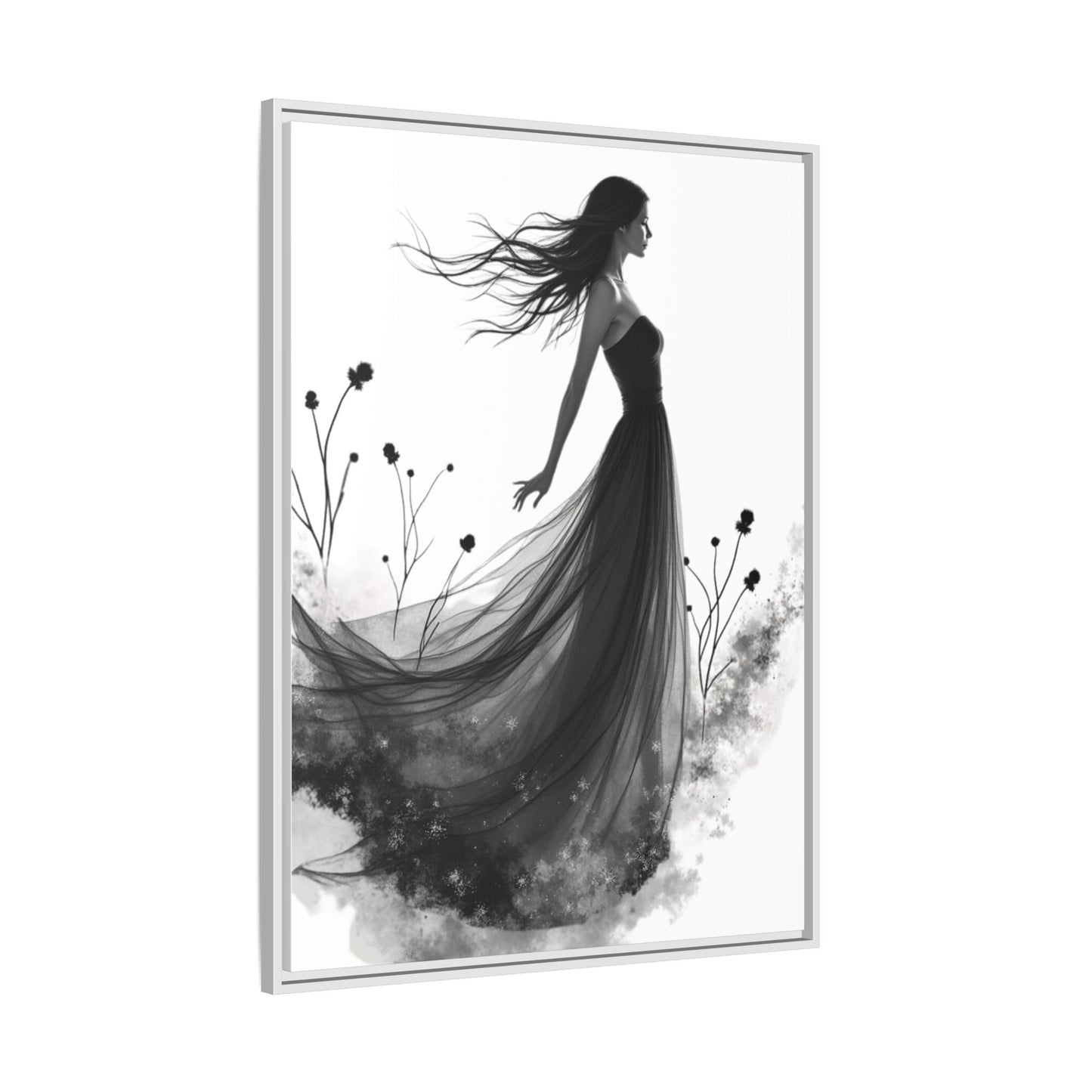 Canvas Print, Woman in Grass, Wall Art Decor, Female Portrait Picture, Nature Illustration