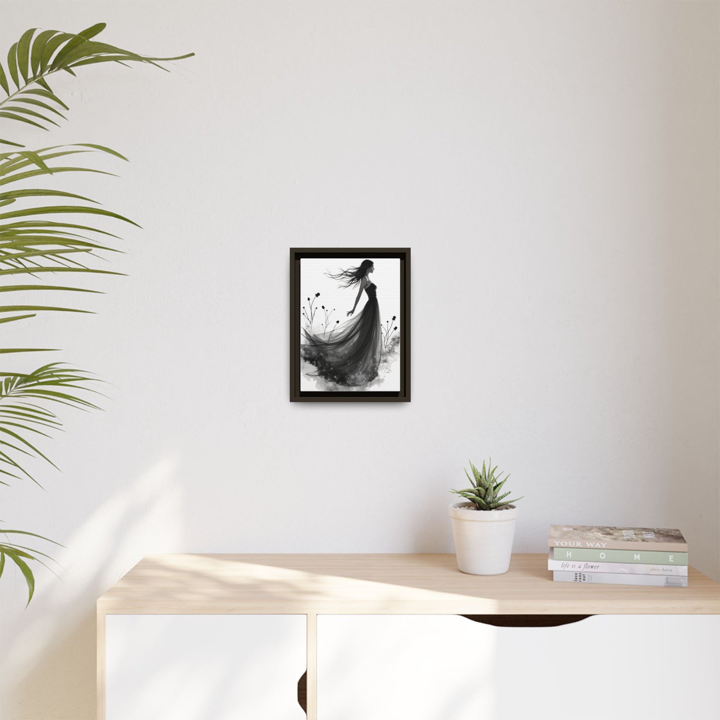 Canvas Print, Woman in Grass, Wall Art Decor, Female Portrait Picture, Nature Illustration