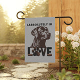Dog Lover's Garden Flag - "LABSOLUTELY IN LOVE" Decorative Banner for Pet Owners, Outdoor Decor, Gift for Dog Moms, Home & Garden