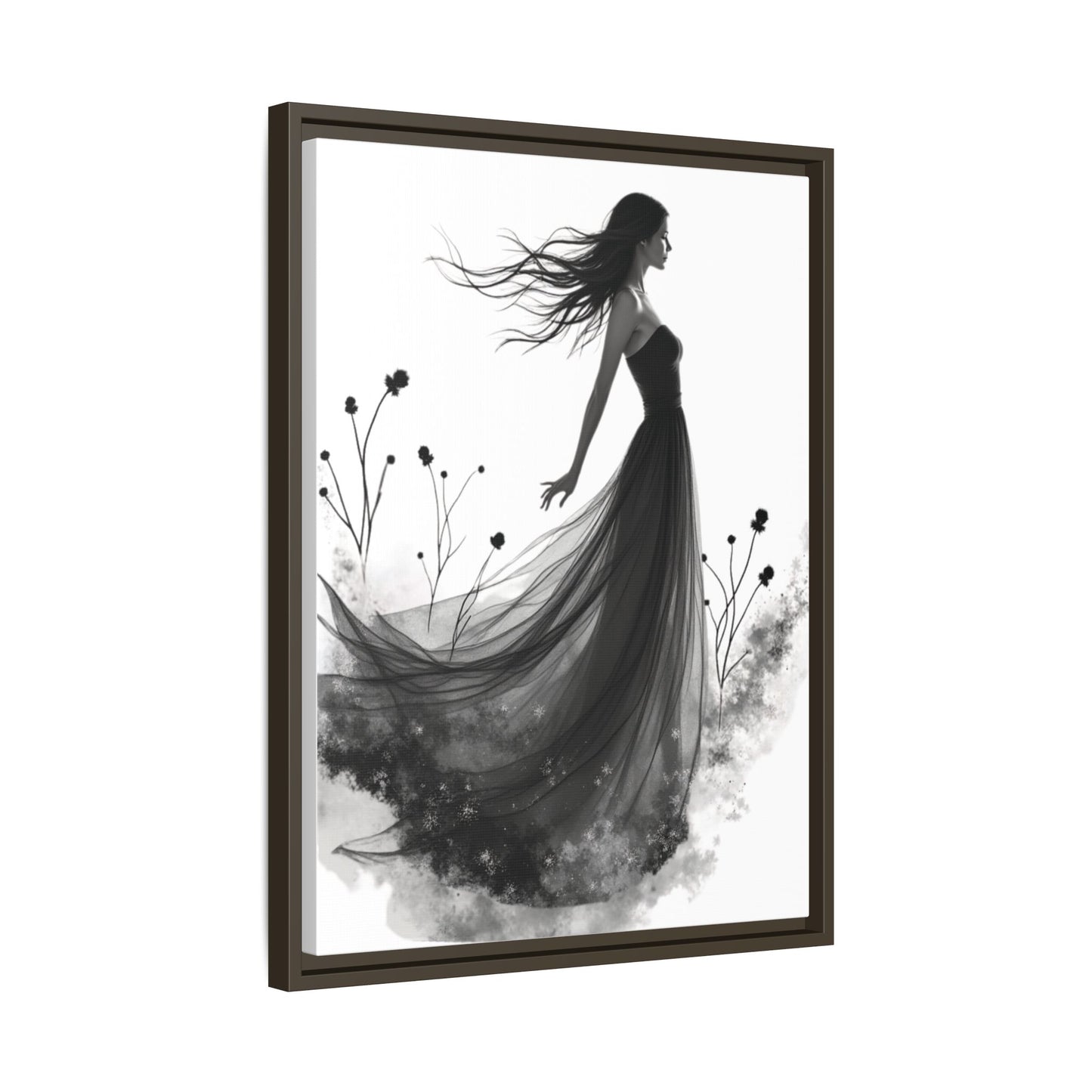 Canvas Print, Woman in Grass, Wall Art Decor, Female Portrait Picture, Nature Illustration