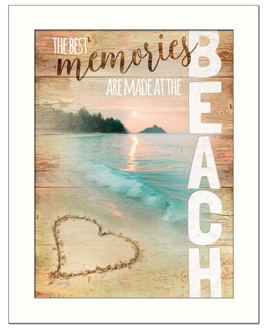 Beach Memories 3 White Framed Print Wall Art-1