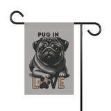 Pug Love Garden Banner, Pet Lover Decor, Dog Lover Gift, Outdoor Flag, Home & Garden Decoration