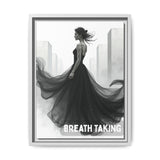 Stunning Framed Canvas Art - "BREATH TAKING" - Elegant Wall Decor, Modern Home Art, Gift for Her, Fashion Art Piece, Stylish Decor