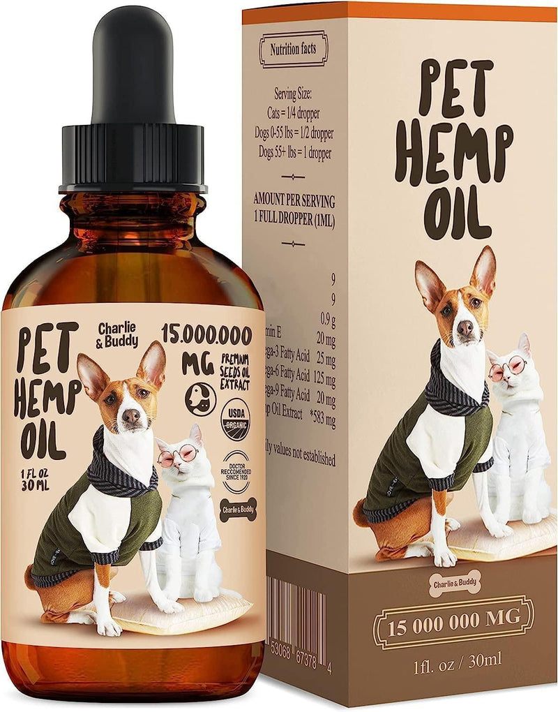 Charlie Buddy H–µmp Oil for Dogs Cats Hi—Ä and J–æint Supp–ært and