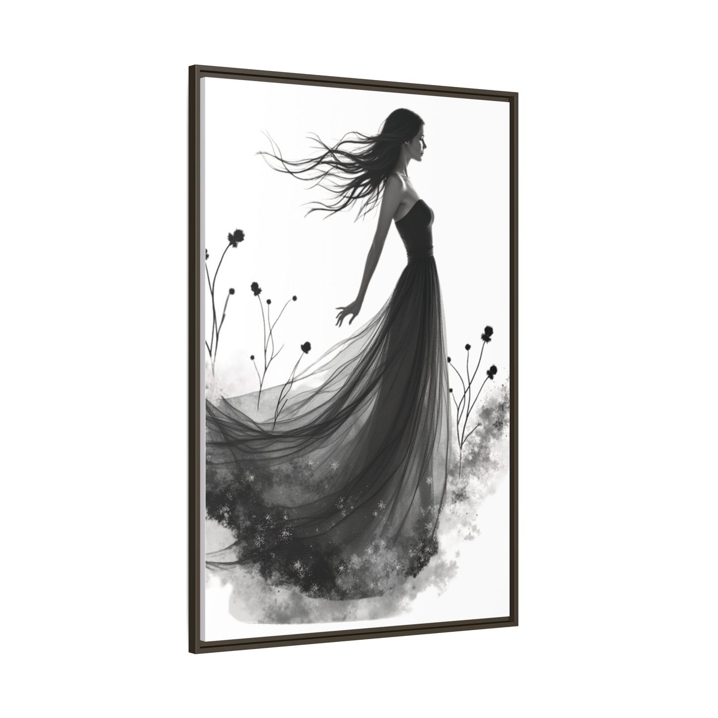 Canvas Print, Woman in Grass, Wall Art Decor, Female Portrait Picture, Nature Illustration