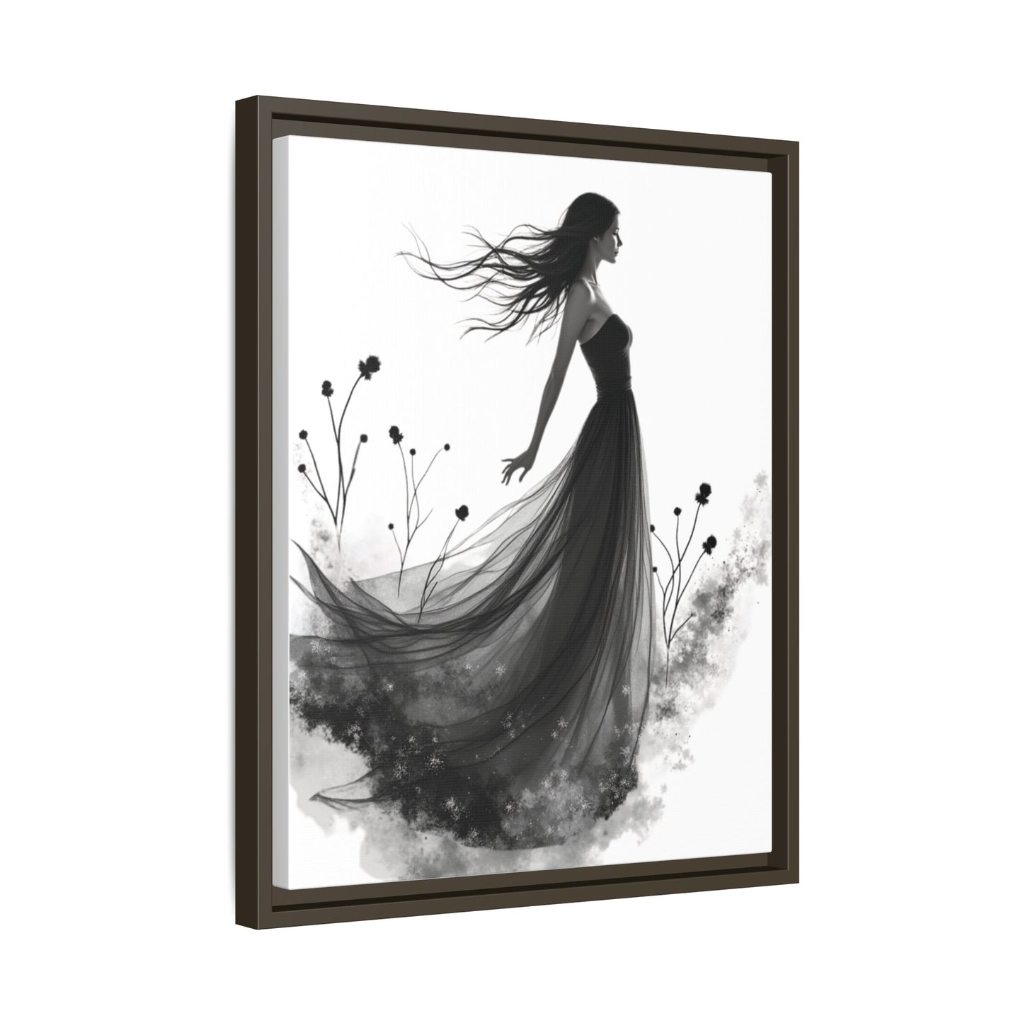 Canvas Print, Woman in Grass, Wall Art Decor, Female Portrait Picture, Nature Illustration