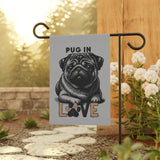 Pug Love Garden Banner, Pet Lover Decor, Dog Lover Gift, Outdoor Flag, Home & Garden Decoration