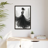 Elegant Framed Matte Canvas Wall Art - Stylish Home Decor, Gift for Fashion Lovers, Chic Living Room Artwork, Bridal Shower Decoration,