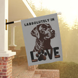 Dog Lover's Garden Flag - "LABSOLUTELY IN LOVE" Decorative Banner for Pet Owners, Outdoor Decor, Gift for Dog Moms, Home & Garden