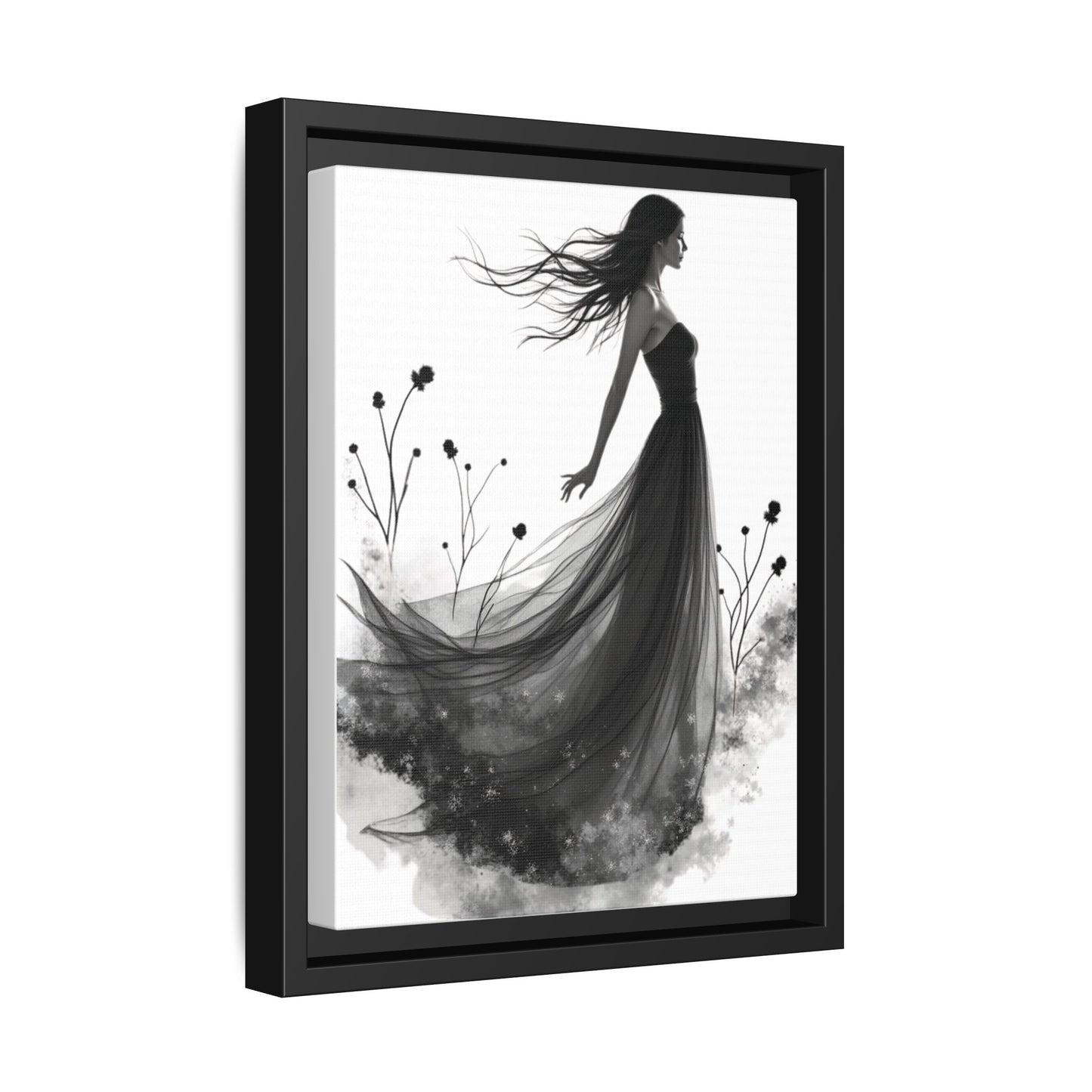 Canvas Print, Woman in Grass, Wall Art Decor, Female Portrait Picture, Nature Illustration