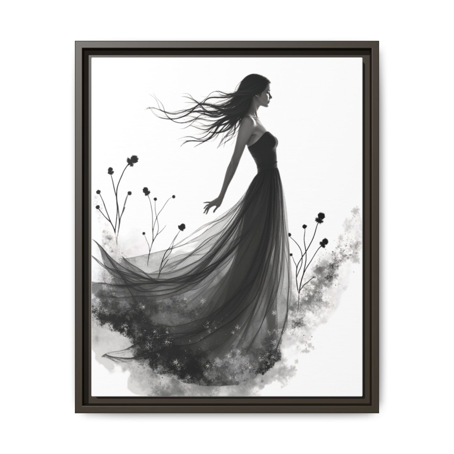 Canvas Print, Woman in Grass, Wall Art Decor, Female Portrait Picture, Nature Illustration
