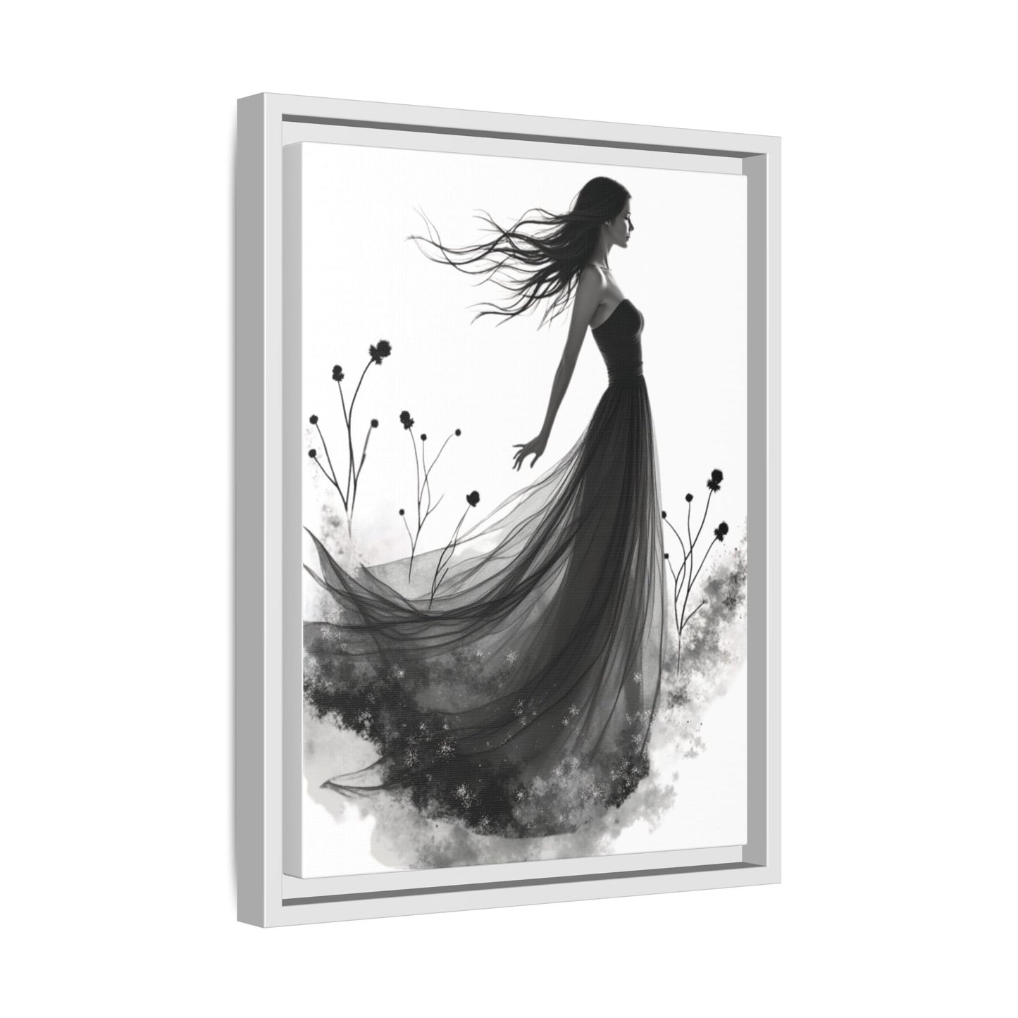 Canvas Print, Woman in Grass, Wall Art Decor, Female Portrait Picture, Nature Illustration