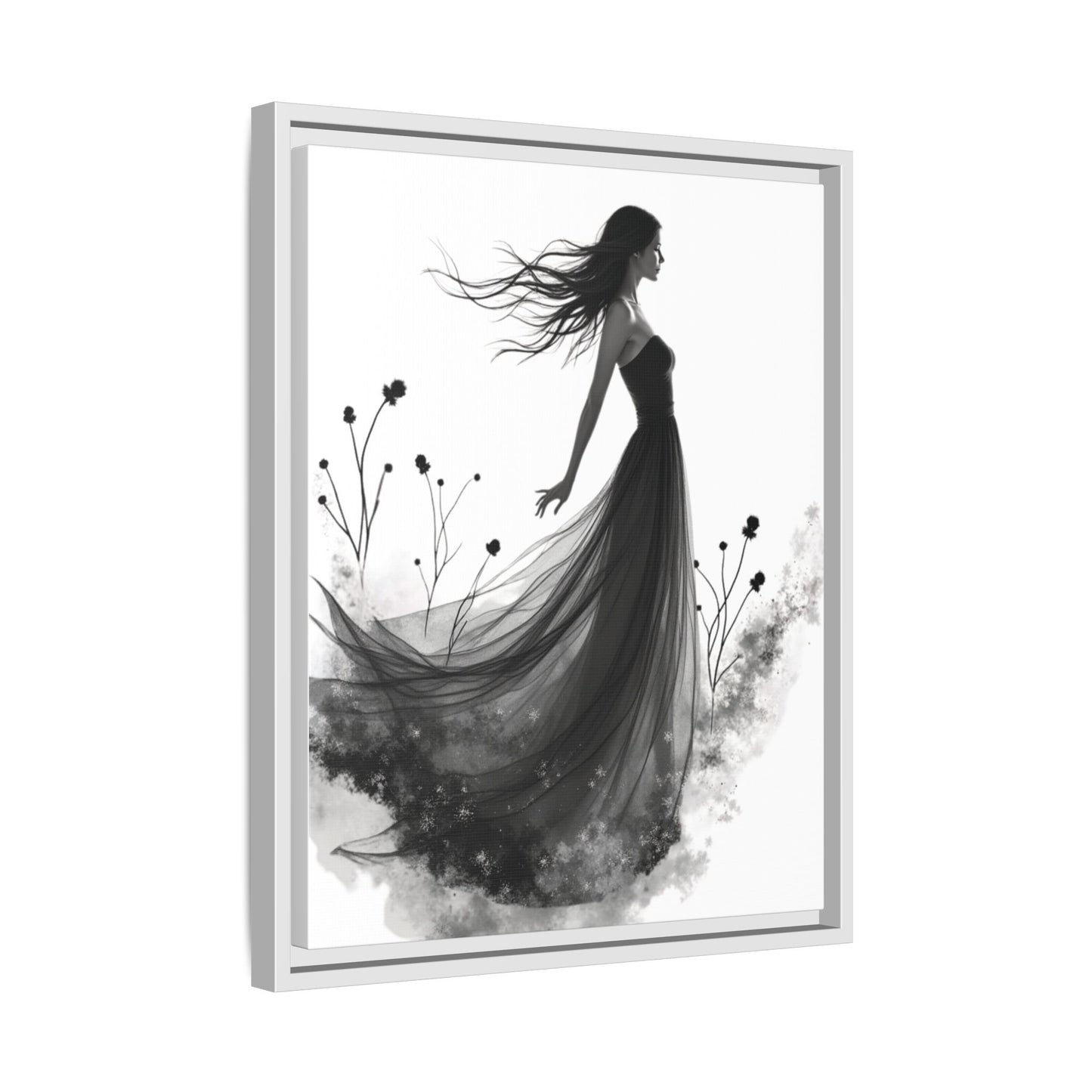 Canvas Print, Woman in Grass, Wall Art Decor, Female Portrait Picture, Nature Illustration