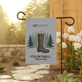 Funny Garden Banner - 'Not Bigfoot, I Follow Trails... Mostly to Fridge' - Outdoor Decor, Yard Sign, Home & Garden, Unique Gift