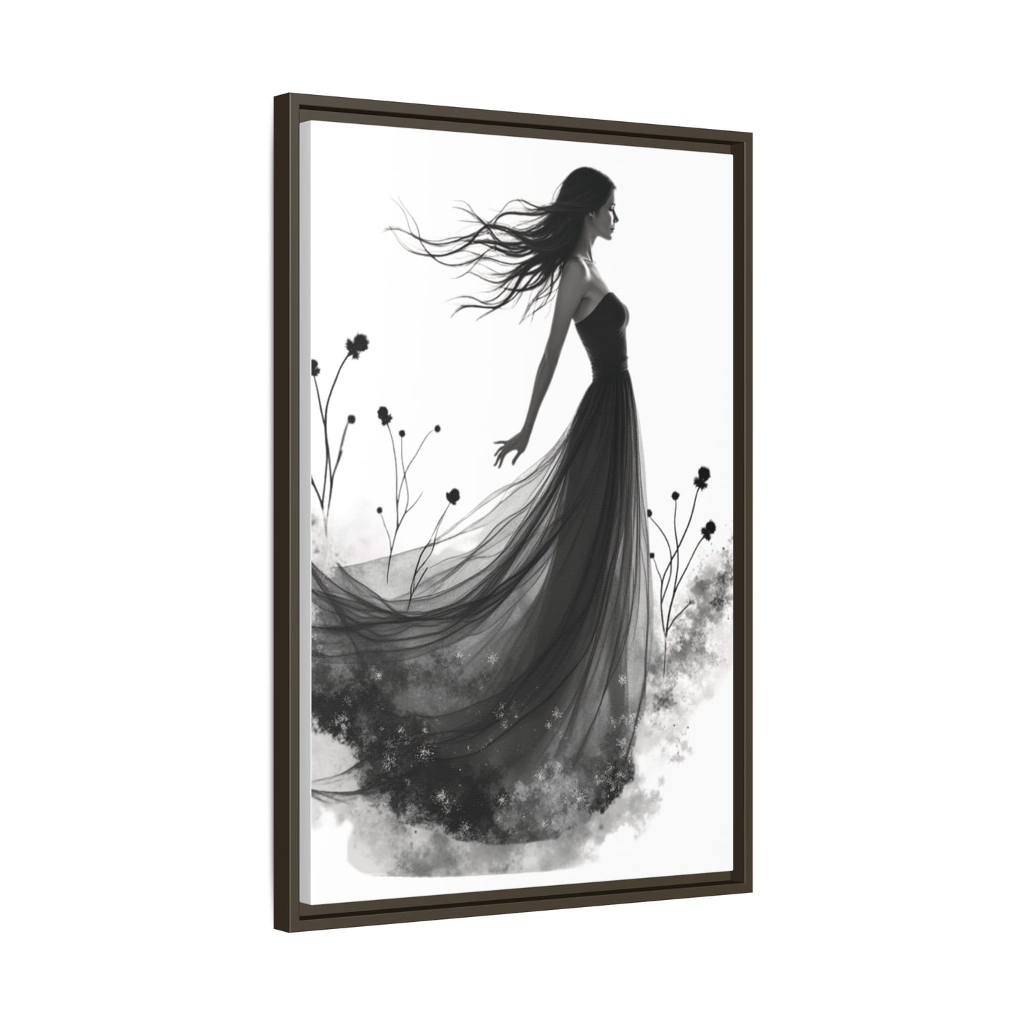 Canvas Print, Woman in Grass, Wall Art Decor, Female Portrait Picture, Nature Illustration