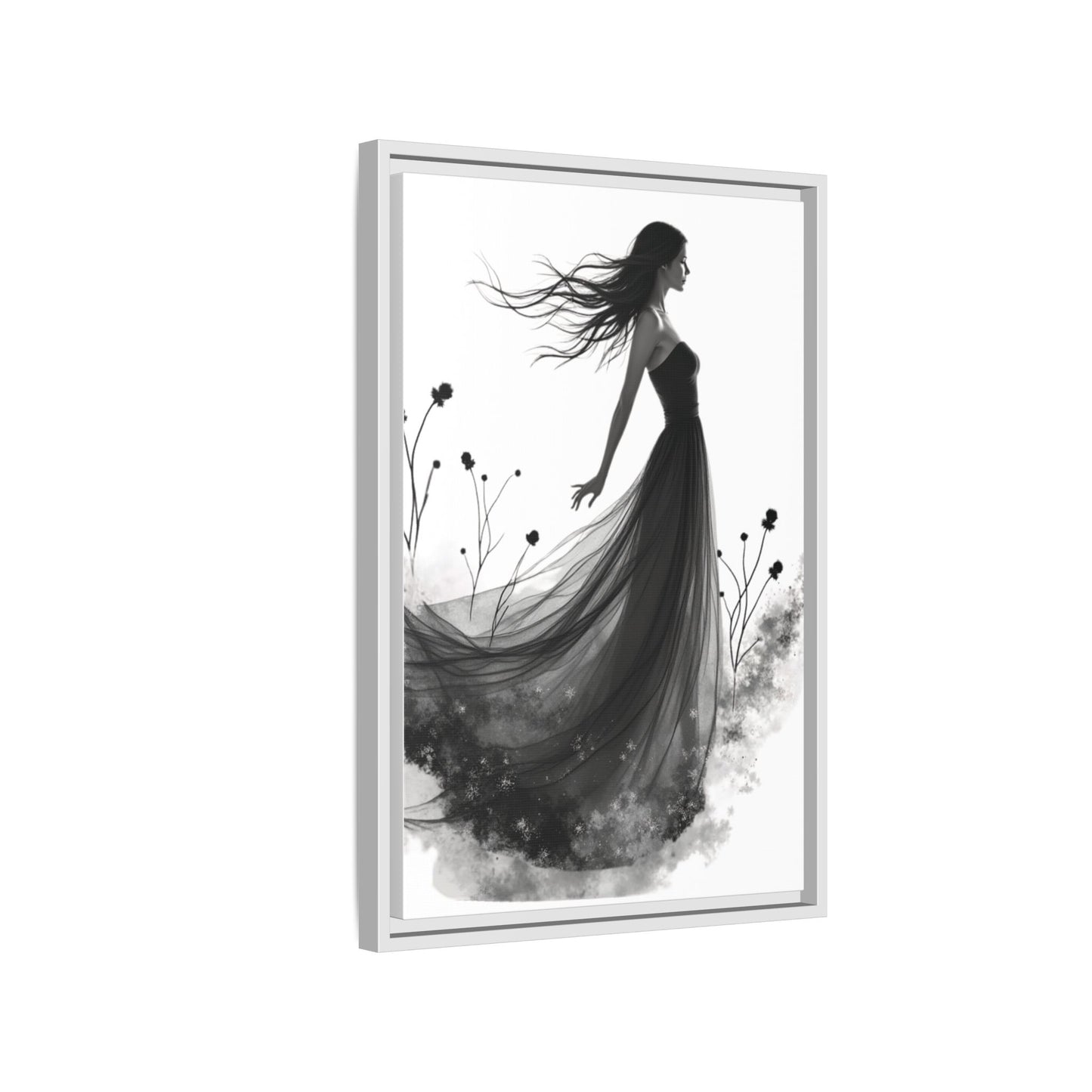 Canvas Print, Woman in Grass, Wall Art Decor, Female Portrait Picture, Nature Illustration