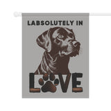 Dog Lover's Garden Flag - "LABSOLUTELY IN LOVE" Decorative Banner for Pet Owners, Outdoor Decor, Gift for Dog Moms, Home & Garden
